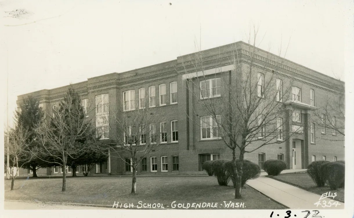 Black and white image of the high school